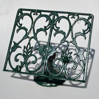 Ťažký anglický liatinový vintage stojan na knihu, tablet - 2