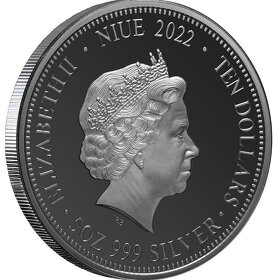 Rok tygra - černo stříbrná mince 5 Oz- Niue 2022 - 2