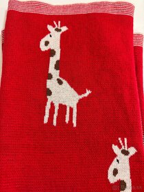 Krásna červená deka s motívom zebry pre detičky, Nová - 2