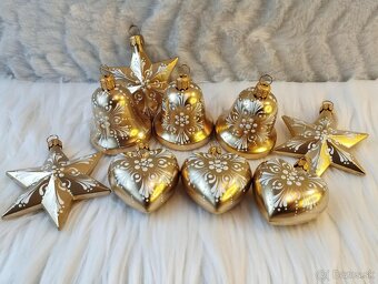 Vianočné ozdoby - sada 9ks/9eur rôzne fareb. kombinácie - 2