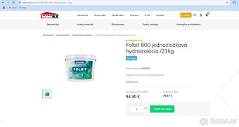 Predám tekutú lepenku, hydroizoláciu Folbit, vedro 21Kg - 2