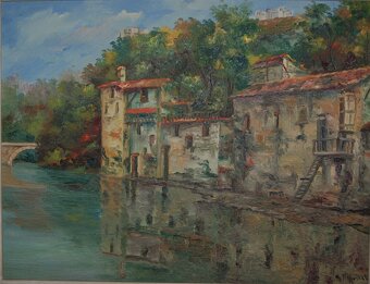 OBRAZ - Olejomaľba - Krajina s riekou - 2