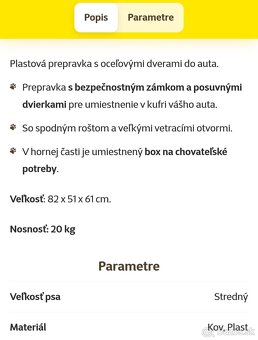Prenoska pre psa Atlas car 80 - 2