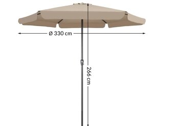 Záhradný slnečník Maui 330 cm taupe - 2