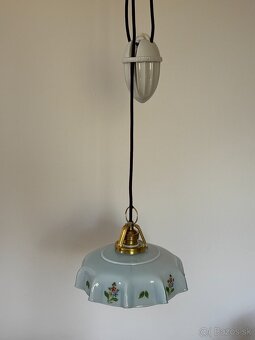 Starožitná kuchynská lampa sťahovacia. - 2