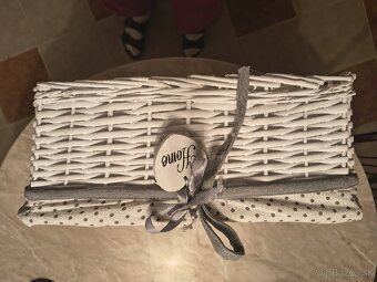 Prútený úložný box biely - 2