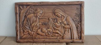 Drevený obraz Svätá rodina 62×37cm hrubka 4 cm - 2
