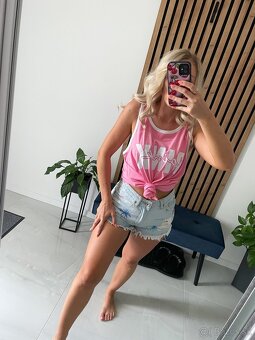 Victoria’s Secret PINK ružove tričko L - 2