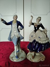 Royal Dux porcelánové sošky Barokový tanečný pár - 2