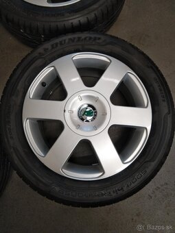Alu ŠKODA 16" + pneu SUPER stav,originál. - 2