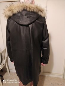 dámská kožená delší bunda (krátký kabát) -XL - 2
