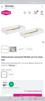 Detská posteľ so zábranou, biela, 90x180 - 2