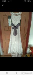 Svadobné šaty biele s bolerkom a kruhom - 2
