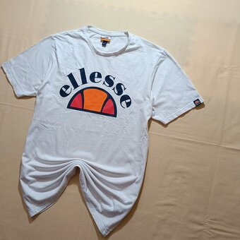 Ellesse biele tričko s potlačou letné tričko L - 2