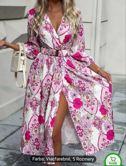 Dámske šaty nové bielo ružové XXL s opaskom - 2