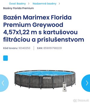 Bazén Marimex 4,57x1,22 m + piesková filtrácia - 2
