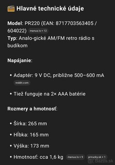 Predám analógové rádio AM/FM/ USB/ SD - 2