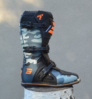 Predám mx sx čižmy SHOT camo sivé oranžové - 2