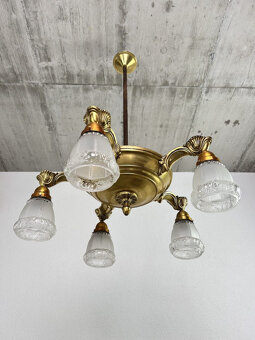 Starožitný mosadzný 5ramenný luster - 2