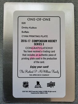 Dmitry Kulikov - Sabres - Printing Plate - 2