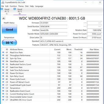 WD Gold 8TB HDD 3,5" SATA / 256MB cache - 2