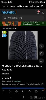 Nové Celorocne pneumatiky 245/45 r20 Michelin - 2