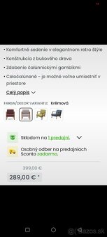 Látkové retro kreslo - 2
