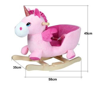 Detský hojdací jednorožec sloník koník so zvukom a baterkami - 2