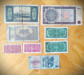Predám československé bankovky 1945-50 + 20 Kčs z r.1970 - 2