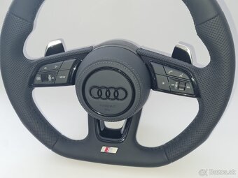 AUDI KOŽENÝ EXCLUSIVE VOLANT + AIRBAG + F1 PADLA CIERNA NITK - 2