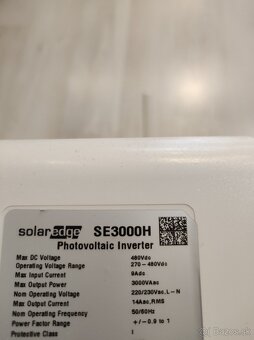 Predám fotovoltický menič Solaredge 3000H - 2
