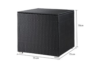 Záhradný ratanový úložný box 75x75x70cm čierny, sivý a hnedý - 2