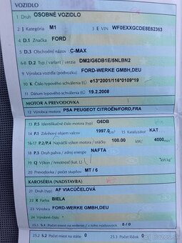 Predám Ford C-Max 2008 – na náhradné diely - 2