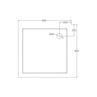 Mereo CV31N štvorcová sprchová vanička SMC 90 x 90 cm - 2