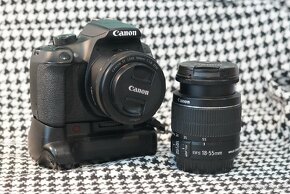 ZNÍŽENÁ CENA Canon 1300D s Gripom,2 objektívmi,4 batériami - 2