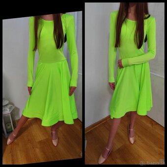 Neon limetkove saty spoločenské tance 158 nove - 2