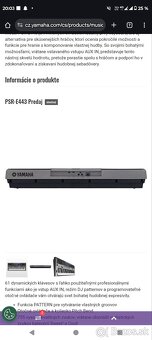 Predám klávesy yamaha psr E443 - 2