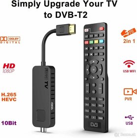 Dcolor DVB-T2 prijímač - HDMI TV Stick, HD 1080P H265 HEVC - 2