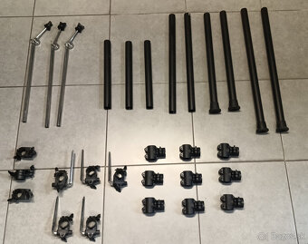 čierne trubky, rúrky, clampy, ramená na bicie - 2