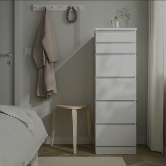 Vysoká komoda Ikea MALM 123x40cm biela - 2