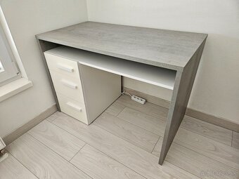 PC / písací stôl - betón + biela - 2