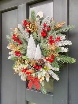 Vianočný veniec na dvere s LED podsvietením vianočný dekor - 2