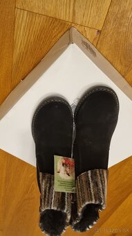 Kožené semišové Rieker čižmy s ovčou vlnou - 2