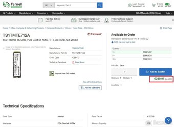 2TB / 1TB / 512GB Transcend MTE712A Industrial - 4 000TBW - 2