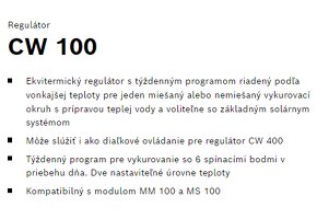 BOSCH CW 100 - ekvitermický regulátor / nový PC 150€ - 2