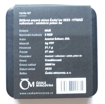 Český lev 2022, Ruthenium, pokov Au - 2