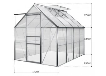 Lexan polykarbonát na záhradný skleník 250x190x195 - 2