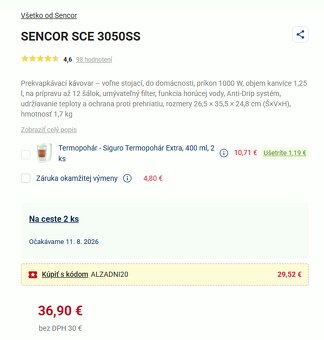 Kavovar Sencor SCE 3050SS - 2