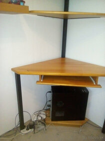 Drevenný počítačový stôl rohový - 2