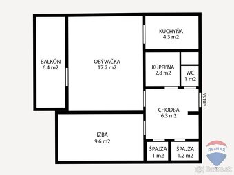 na predaj 2 izbový byt Trenčianske Teplice 46m2 - 2